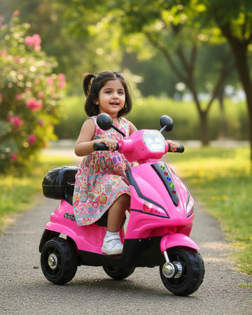 Kurb Swiggy Swift Electric Scooter for Kids – Battery Ride-On Toy with LED Headlights, Music & Foot Accelerator