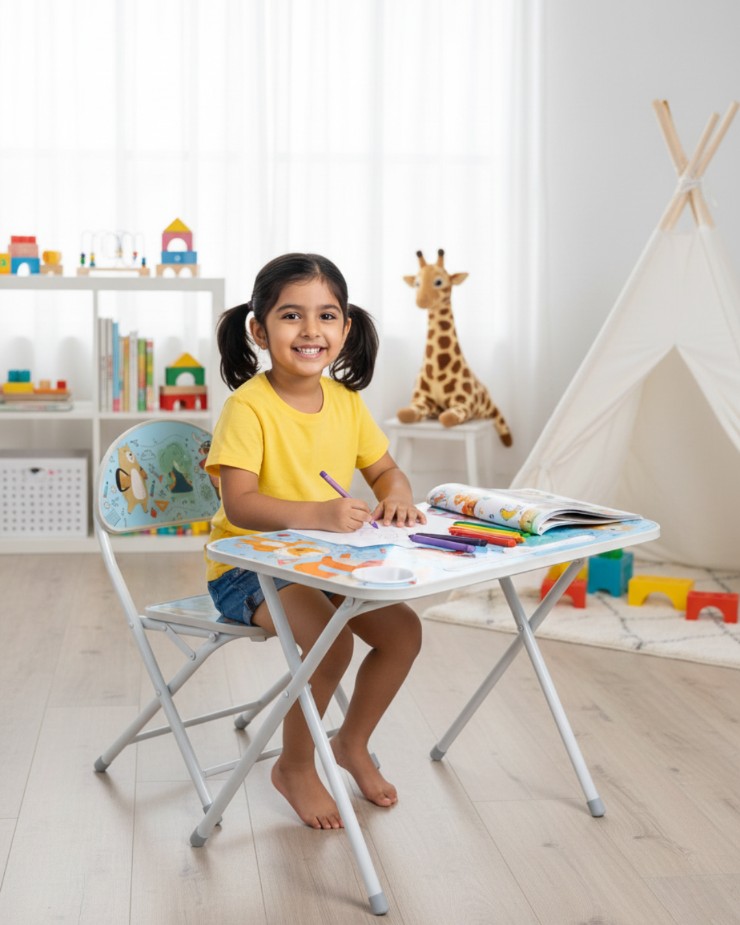 KURB Baby Table Chair Set (Animal print)