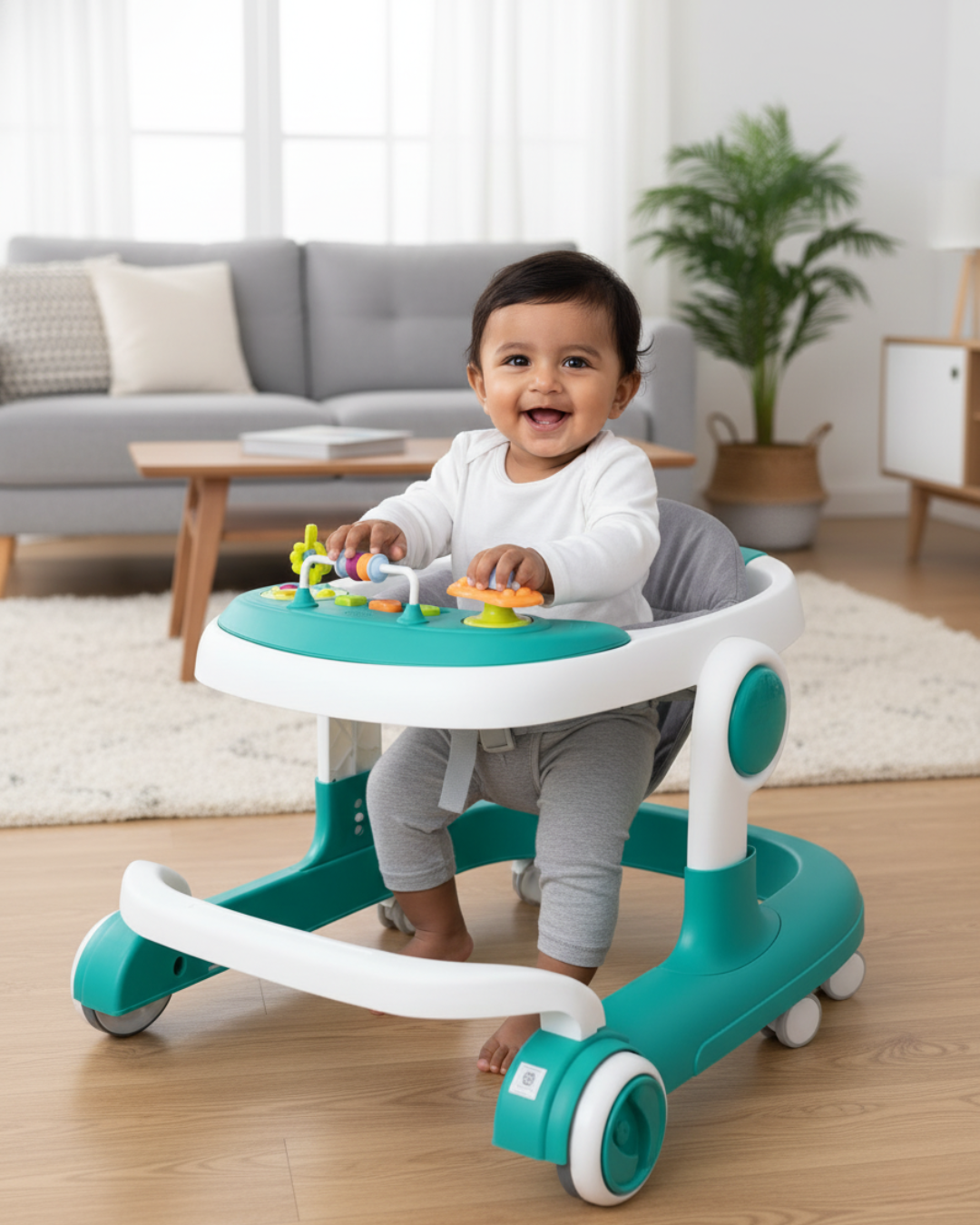 Kurb Toys™ 2-in-1 Musical Baby Walker (Adjustable + Stopper Edition)