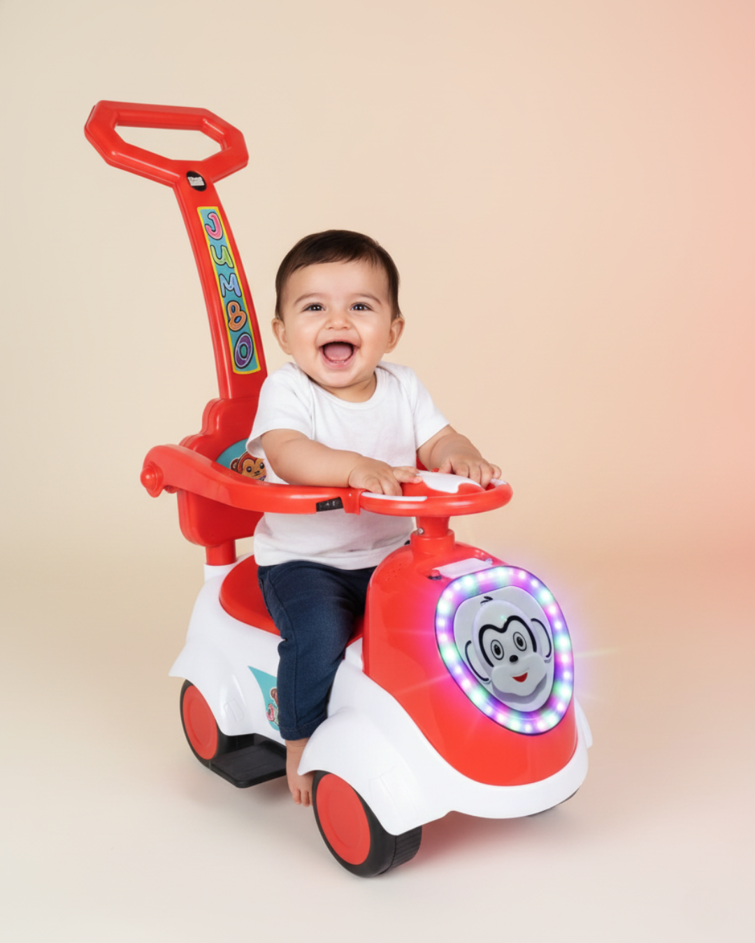 Kurb Toys™ Dash Racer Push Ride-On Car (With Parental Handle & Safety Guard)