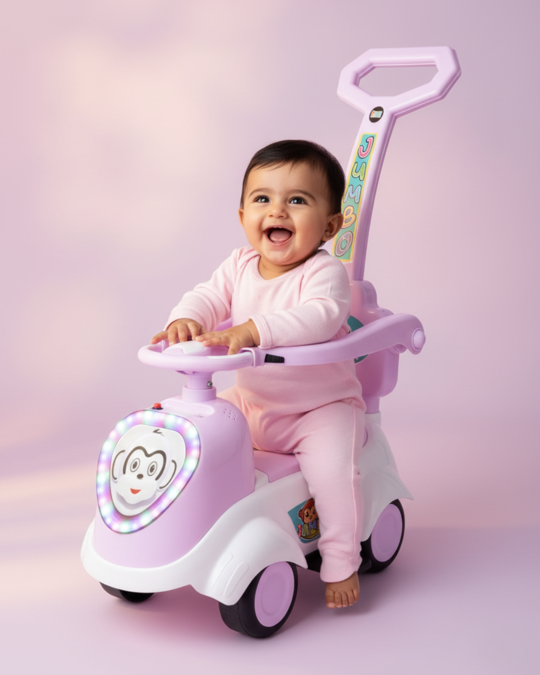 Kurb Toys™ Dash Racer Push Ride-On Car (With Parental Handle & Safety Guard)