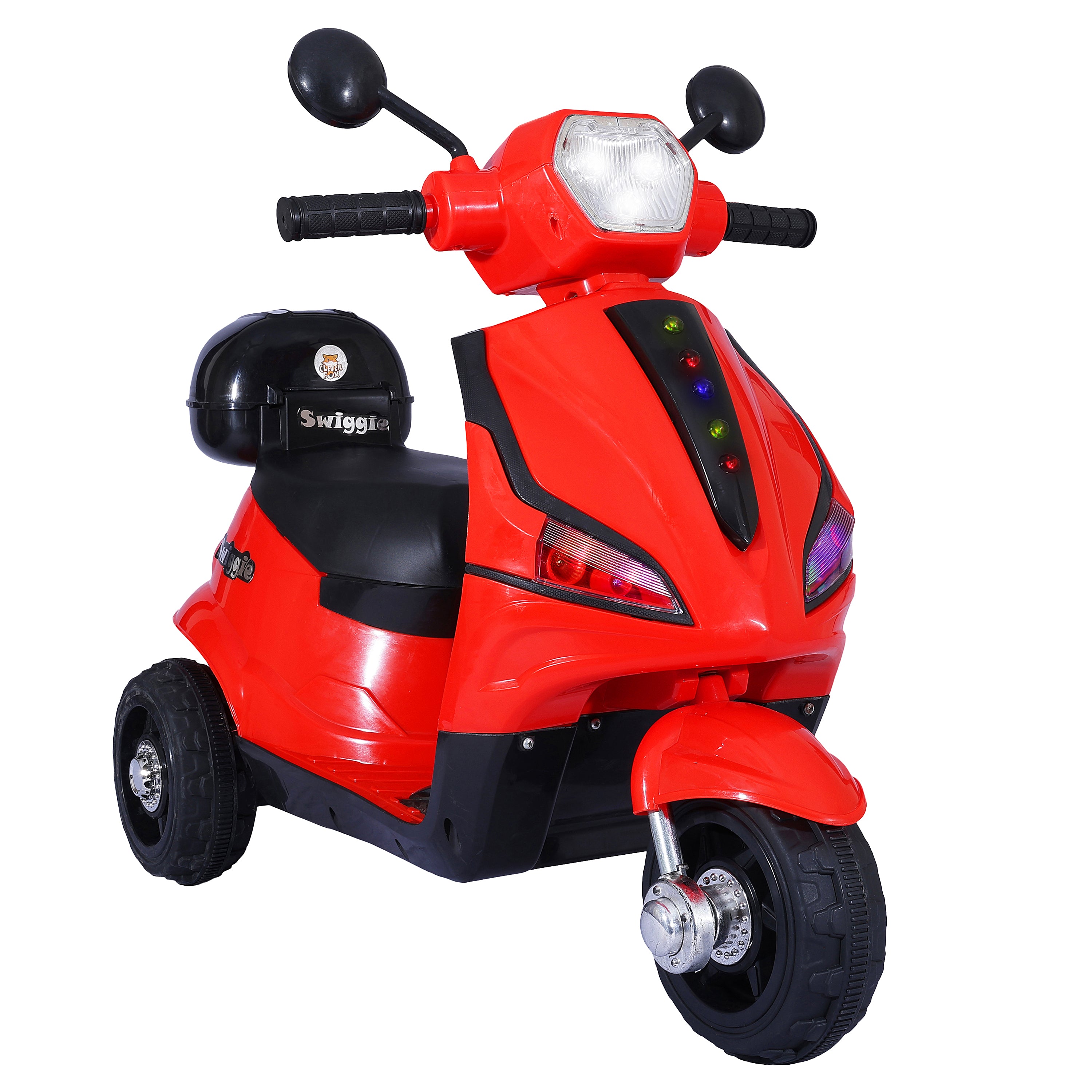 Kurb Swiggy Swift Electric Scooter for Kids – Battery Ride-On Toy with LED Headlights, Music & Foot Accelerator