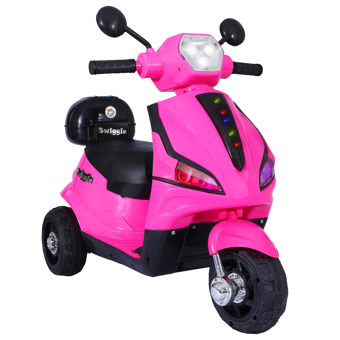 Kurb Swiggy Swift Electric Scooter for Kids – Battery Ride-On Toy with LED Headlights, Music & Foot Accelerator