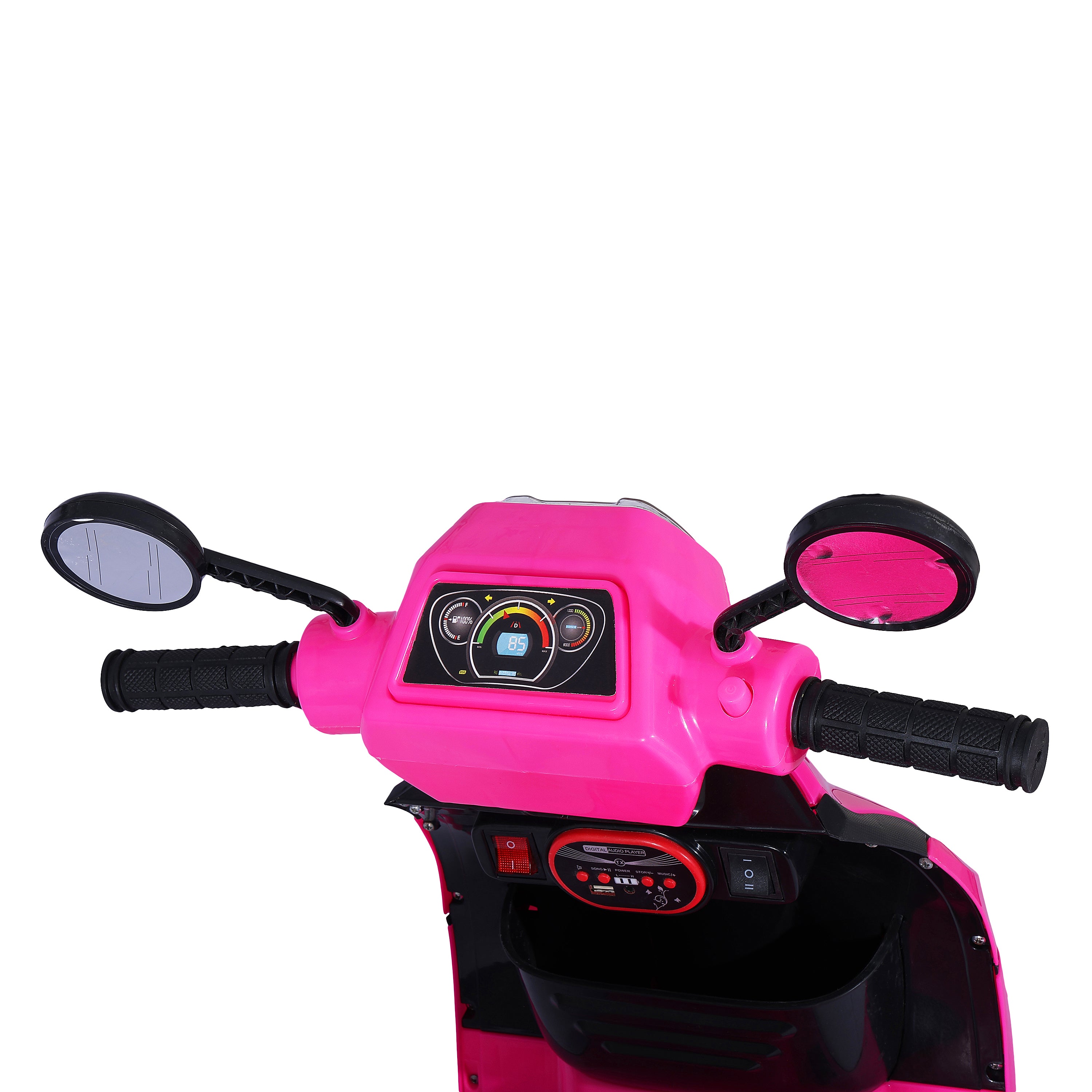 Kurb Swiggy Swift Electric Scooter for Kids – Battery Ride-On Toy with LED Headlights, Music & Foot Accelerator