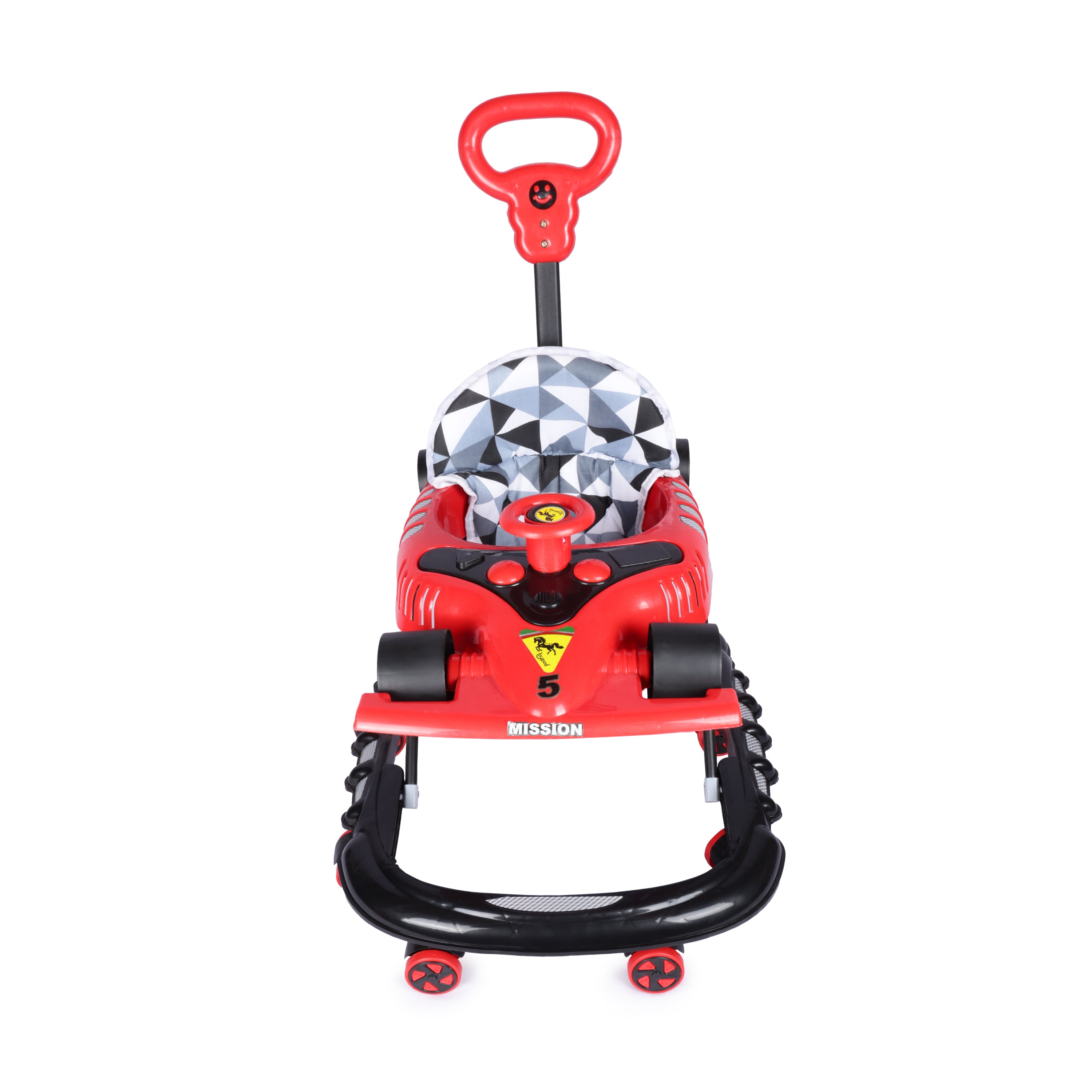 Kurb Toys F1 Baby Walker with Adjustable Height, Music Tray & Parent Handle