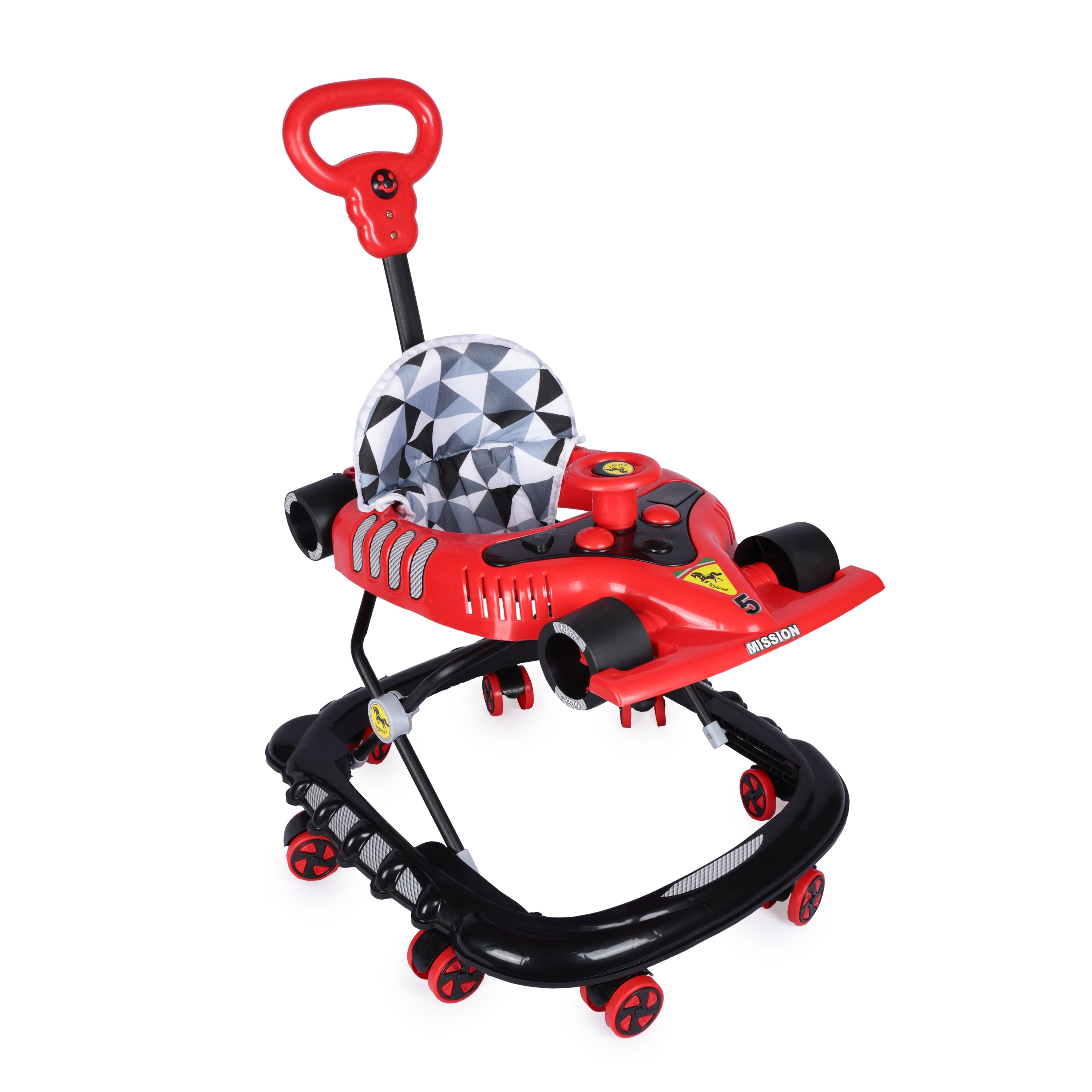 Kurb Toys F1 Baby Walker with Adjustable Height, Music Tray & Parent Handle