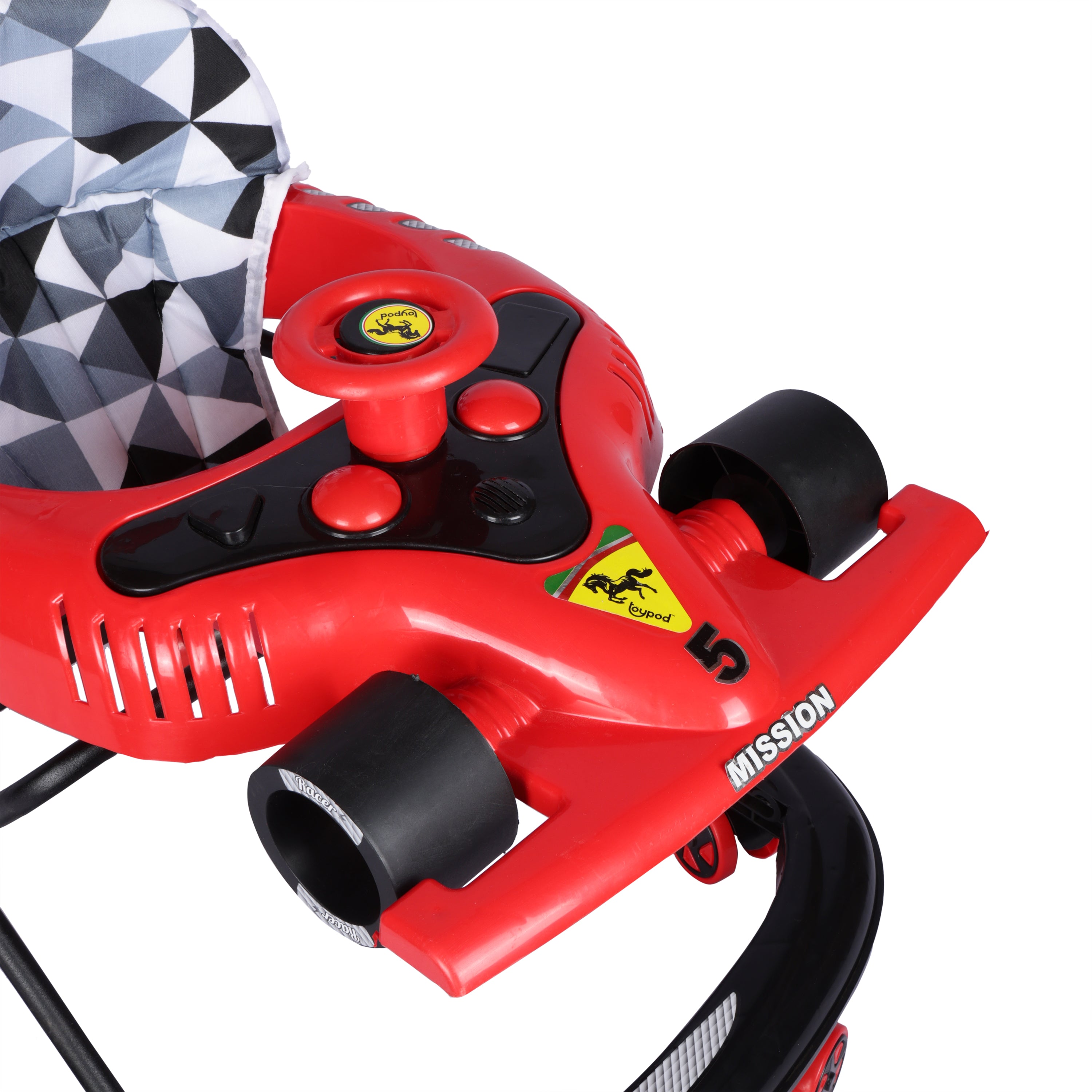 Kurb Toys F1 Baby Walker with Adjustable Height, Music Tray & Parent Handle