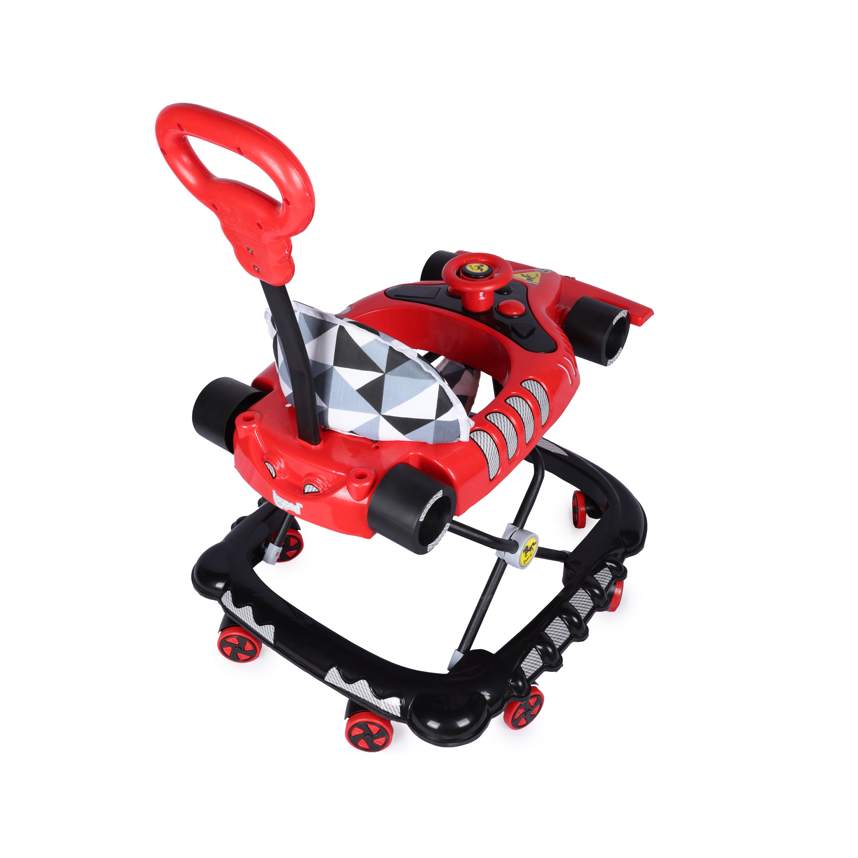 Kurb Toys F1 Baby Walker with Adjustable Height, Music Tray & Parent Handle
