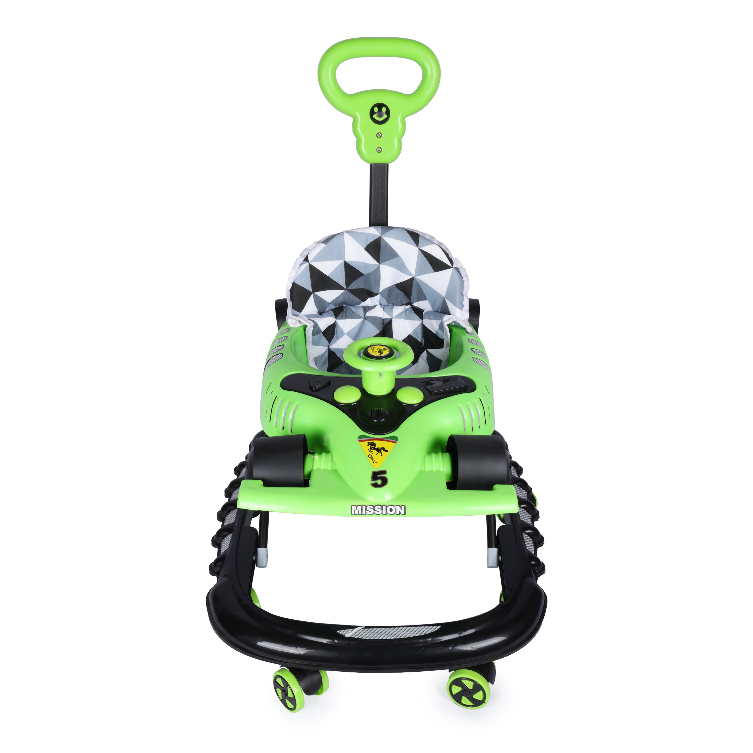 Kurb Toys F1 Baby Walker with Adjustable Height, Music Tray & Parent Handle