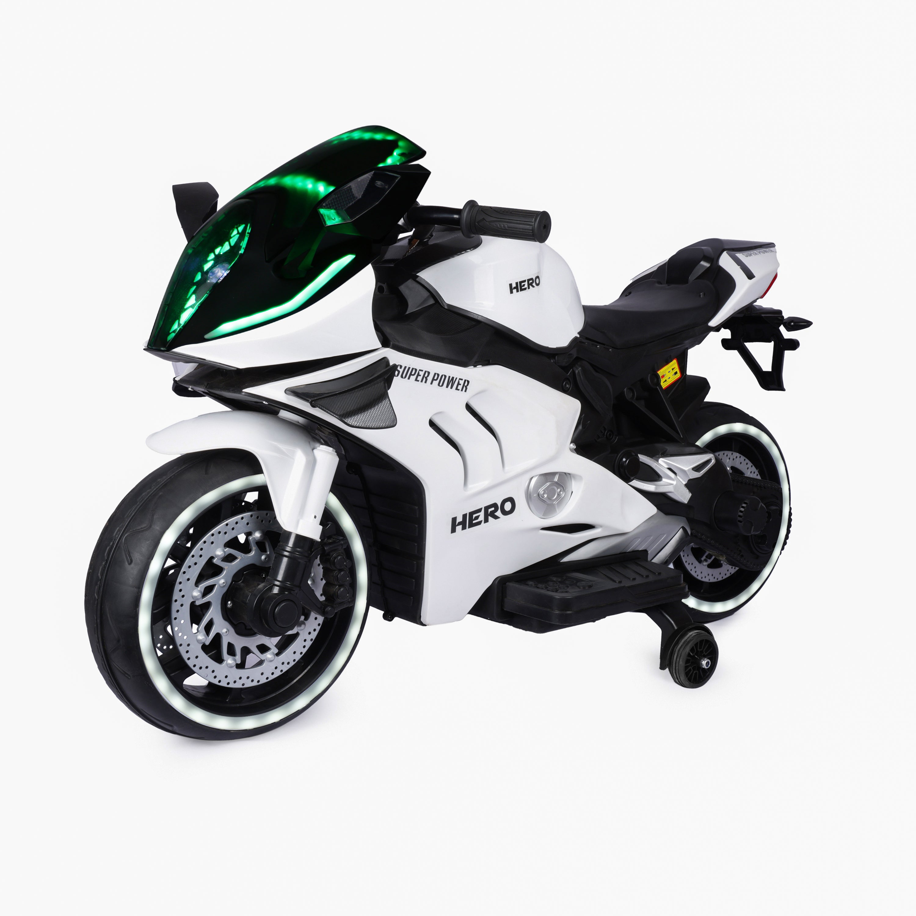 Kurb Toys Hero Battery Operated Ride-On Bike for Kids with Bluetooth & LED Lights