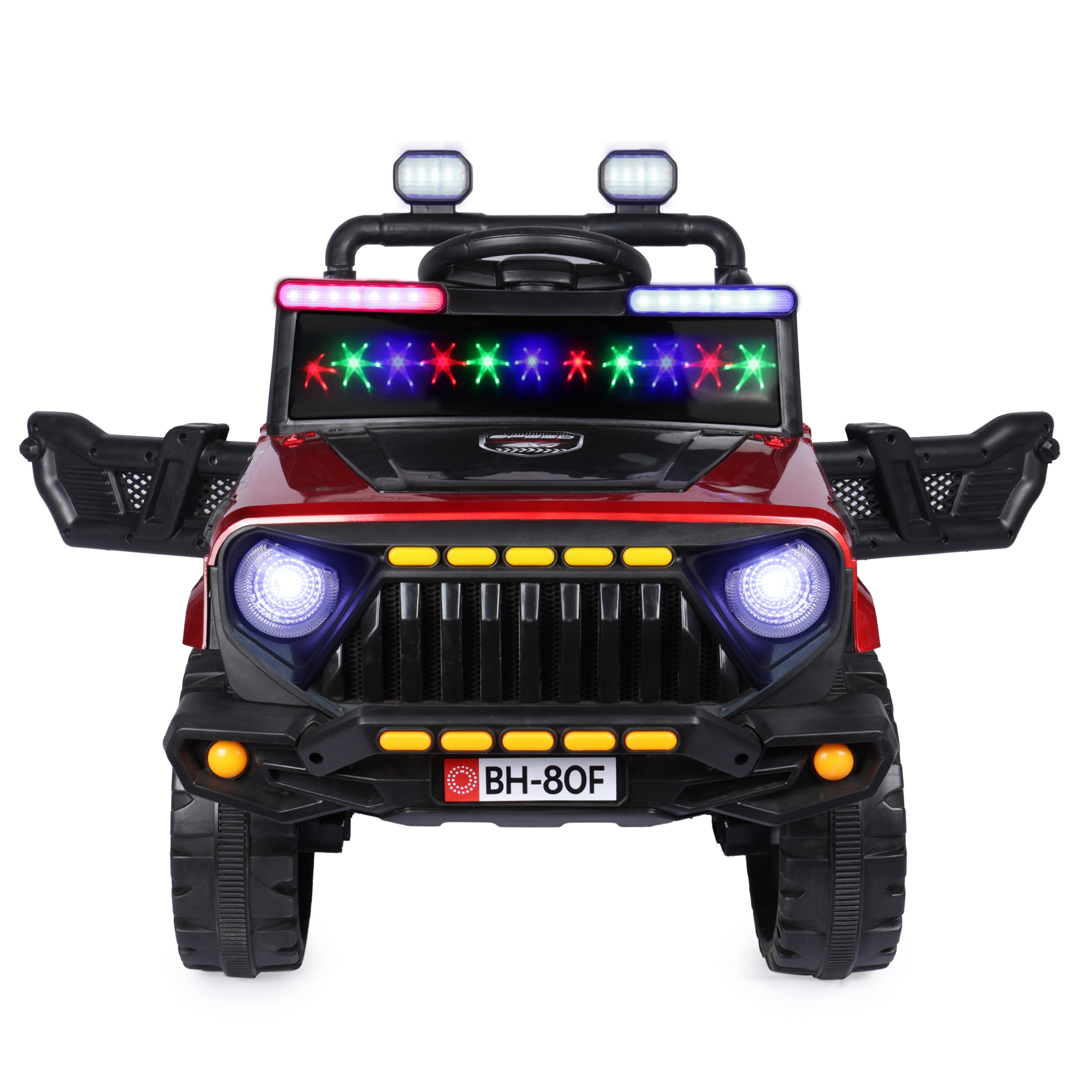 Kurb Toys 12V Battery Operated Jeep for Kids with Remote Control, Bluetooth & LED Lights