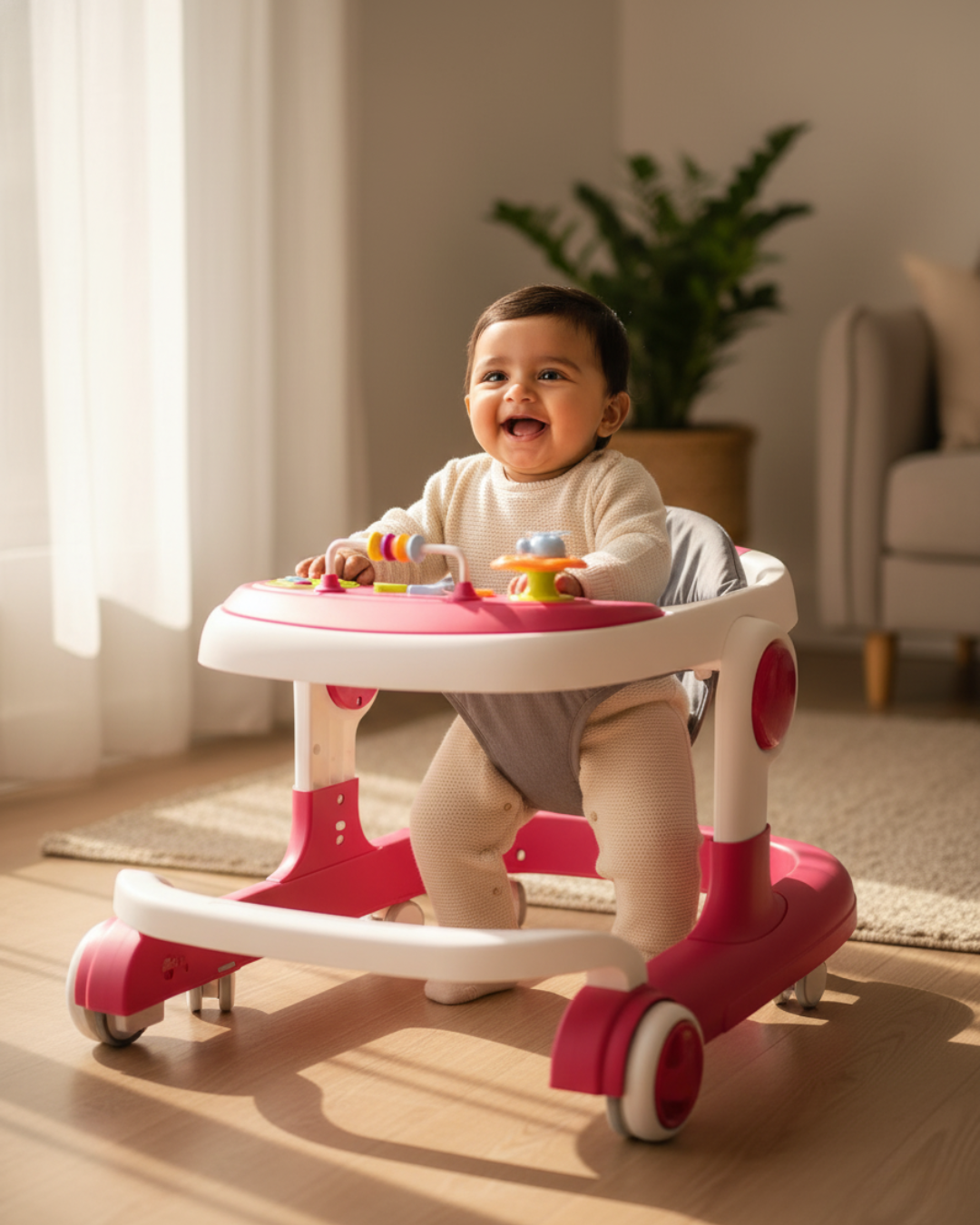Kurb Toys™ 2-in-1 Musical Baby Walker (Adjustable + Stopper Edition)