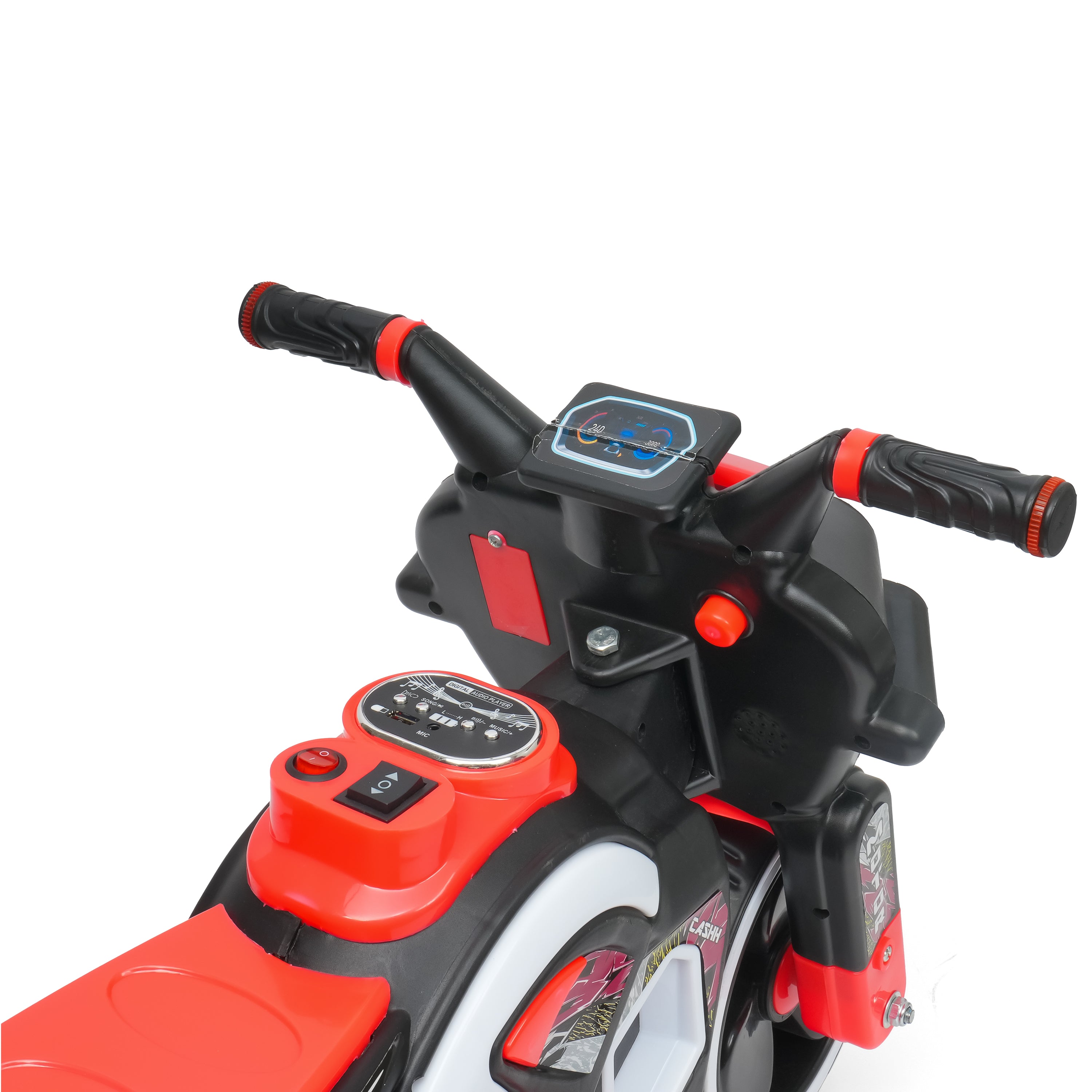 Kurb Toys Cash Bike Battery Operated Ride-On Bike for Kids with Music & LED Lights